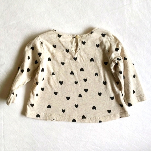 canadiana heart print long sleeve top 3 months baby girl - Picture 4 of 4